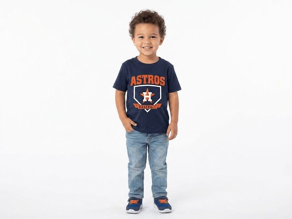 Houston Astros Toddler T-Shirt Size 3T Navy Blue MLB Baseball Graphic Tee New
